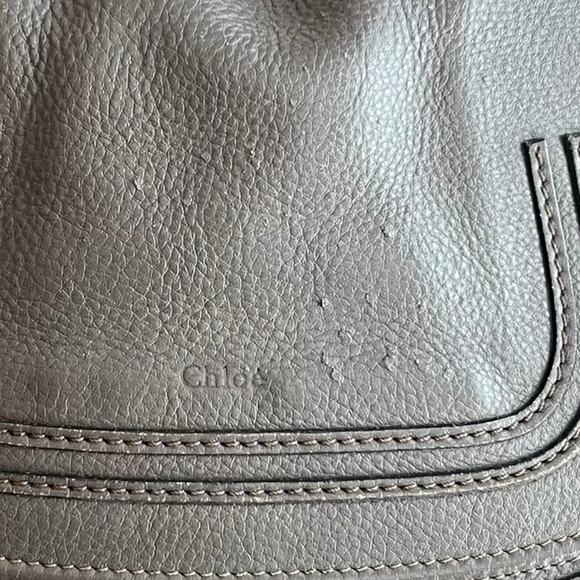 Chloe Marcie Bag Medium Size Cashmere Gray Leather Top Handle Handbag Purse - Picture 3 of 16
